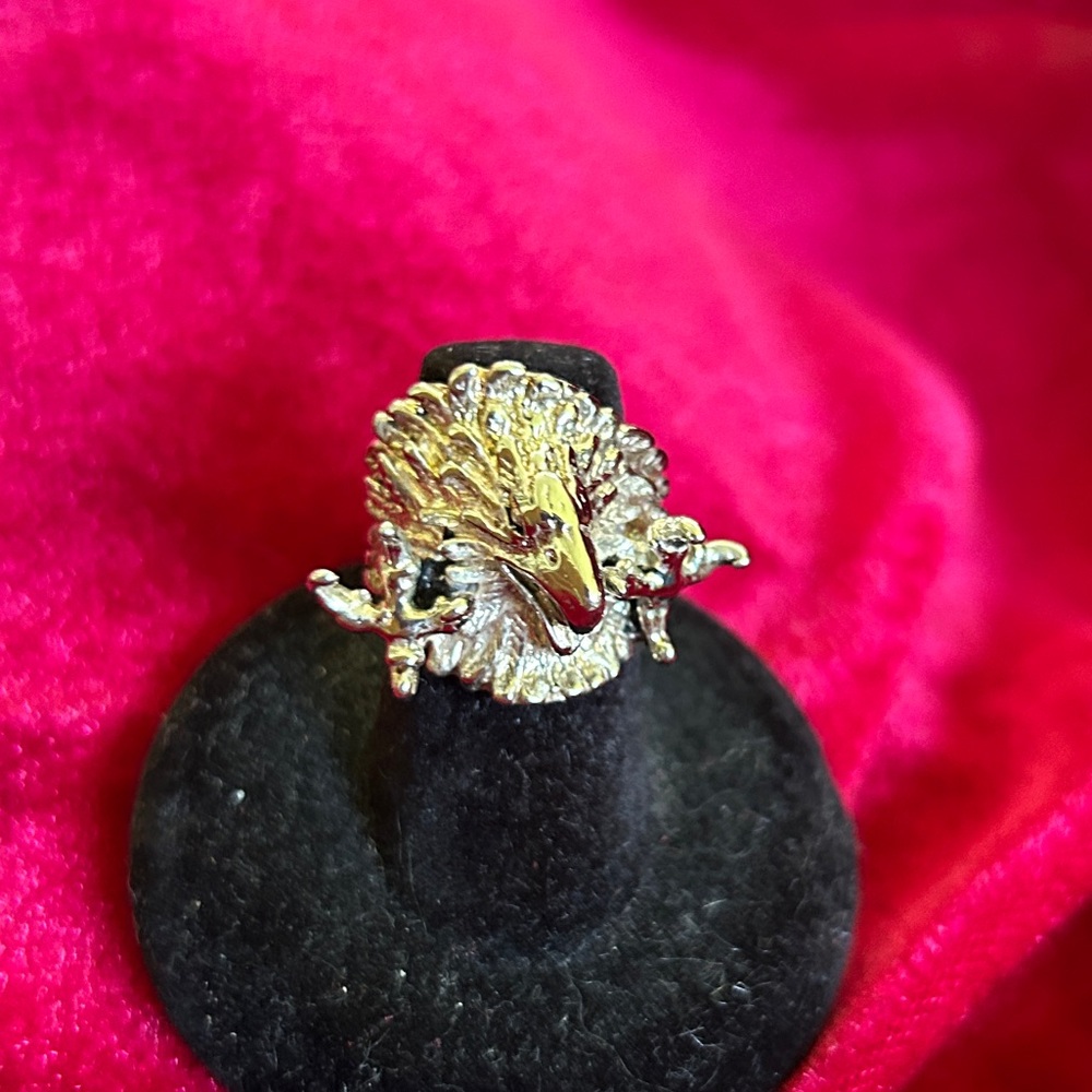 *RARE* VINTAGE G&S 1986 SILVER EAGLE RING EAGLE CLAW RING G&S RING - Picture 3 of 8